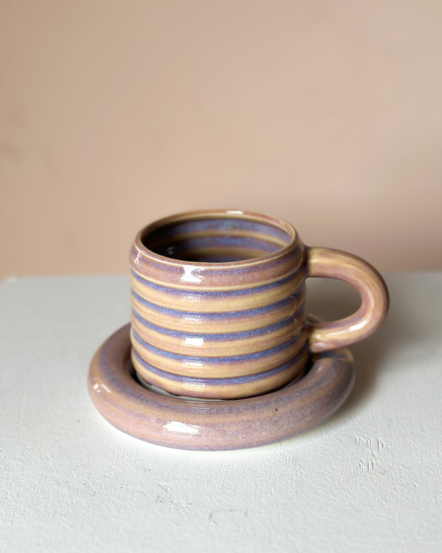 Sunset bubble mug & saucer (2)