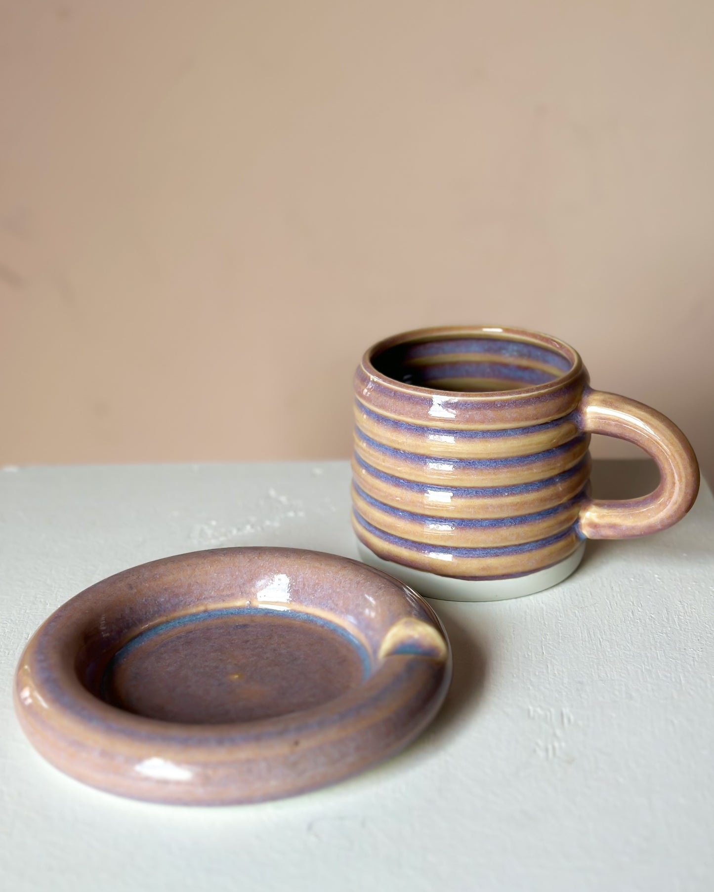 Sunset bubble mug & saucer (2)