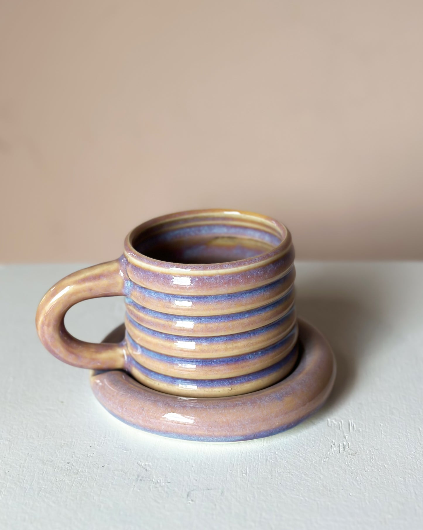 Sunset bubble mug & saucer (3)