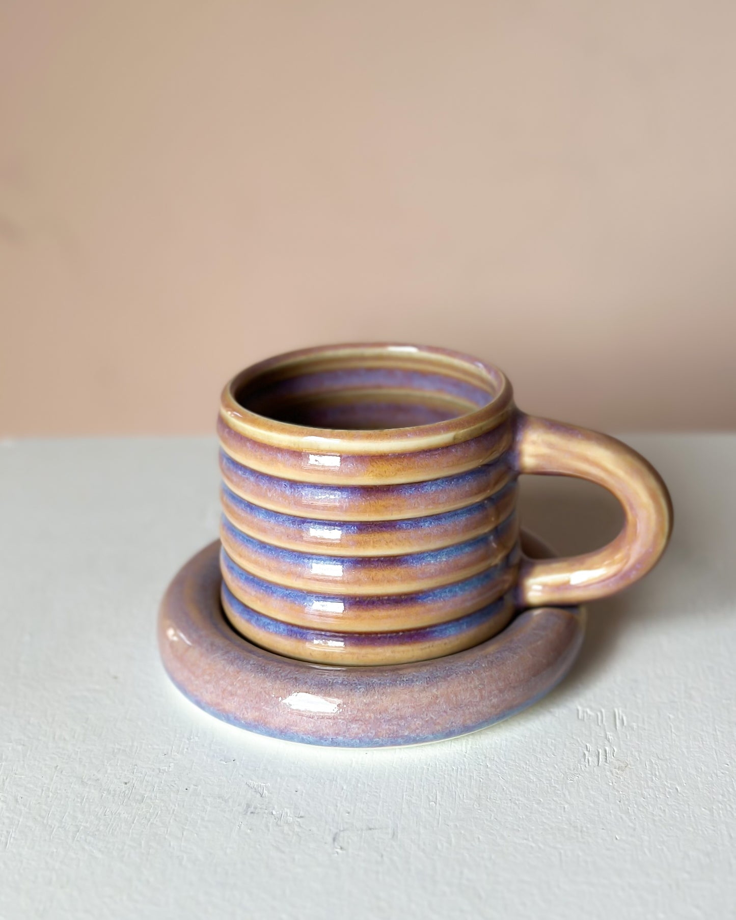 Sunset bubble mug & saucer (3)