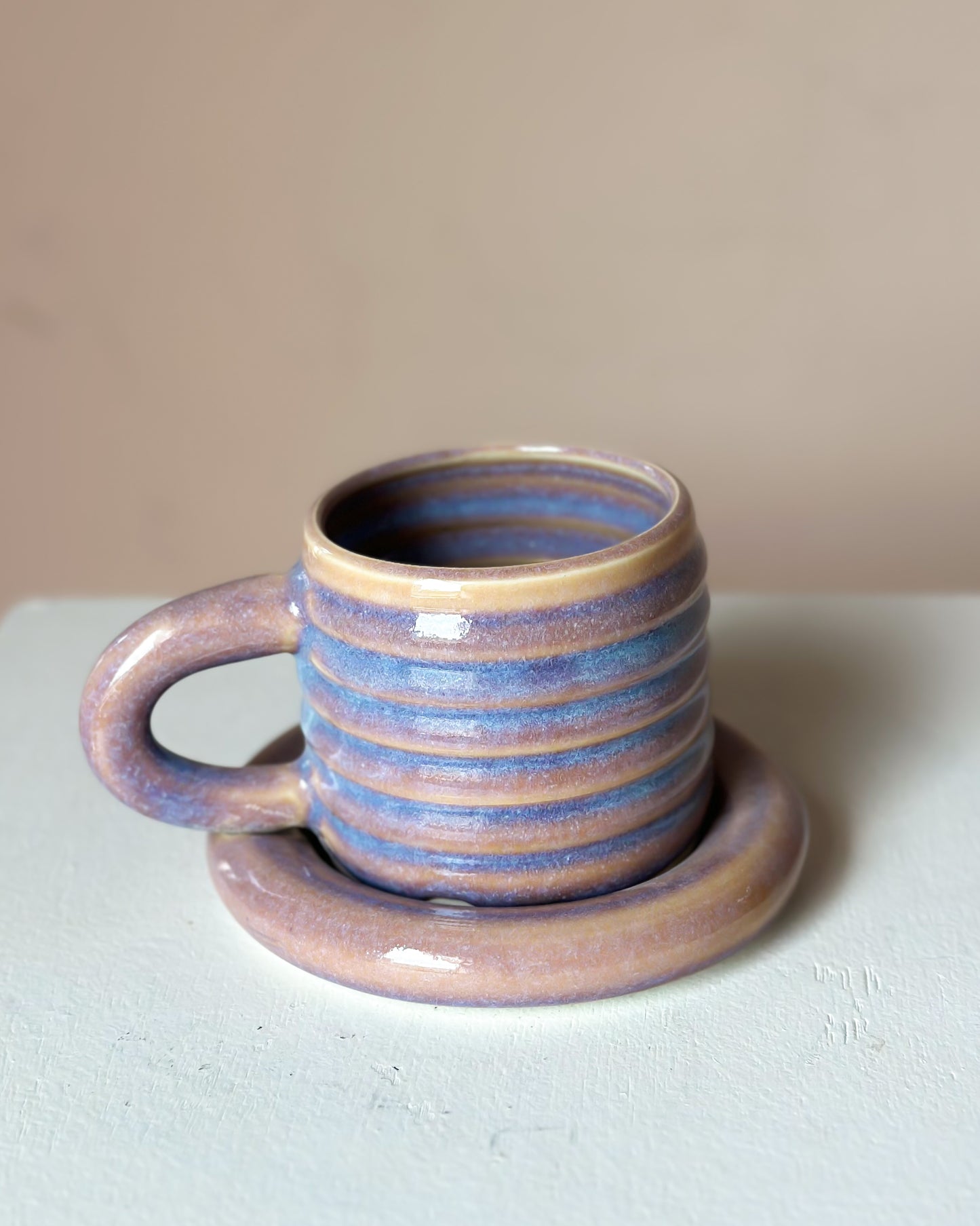 Sunset bubble mug & saucer (36)