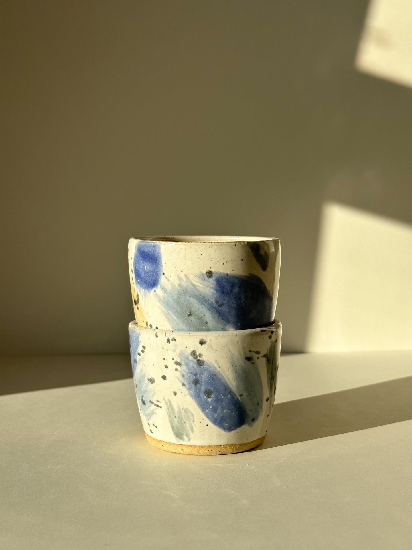 Blue Splatter Cup Set