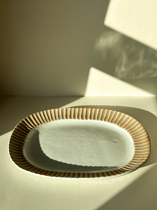 Large Ribbed Cloud Platter