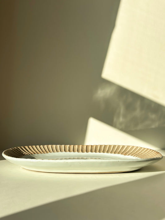 Large Ribbed Cloud Platter