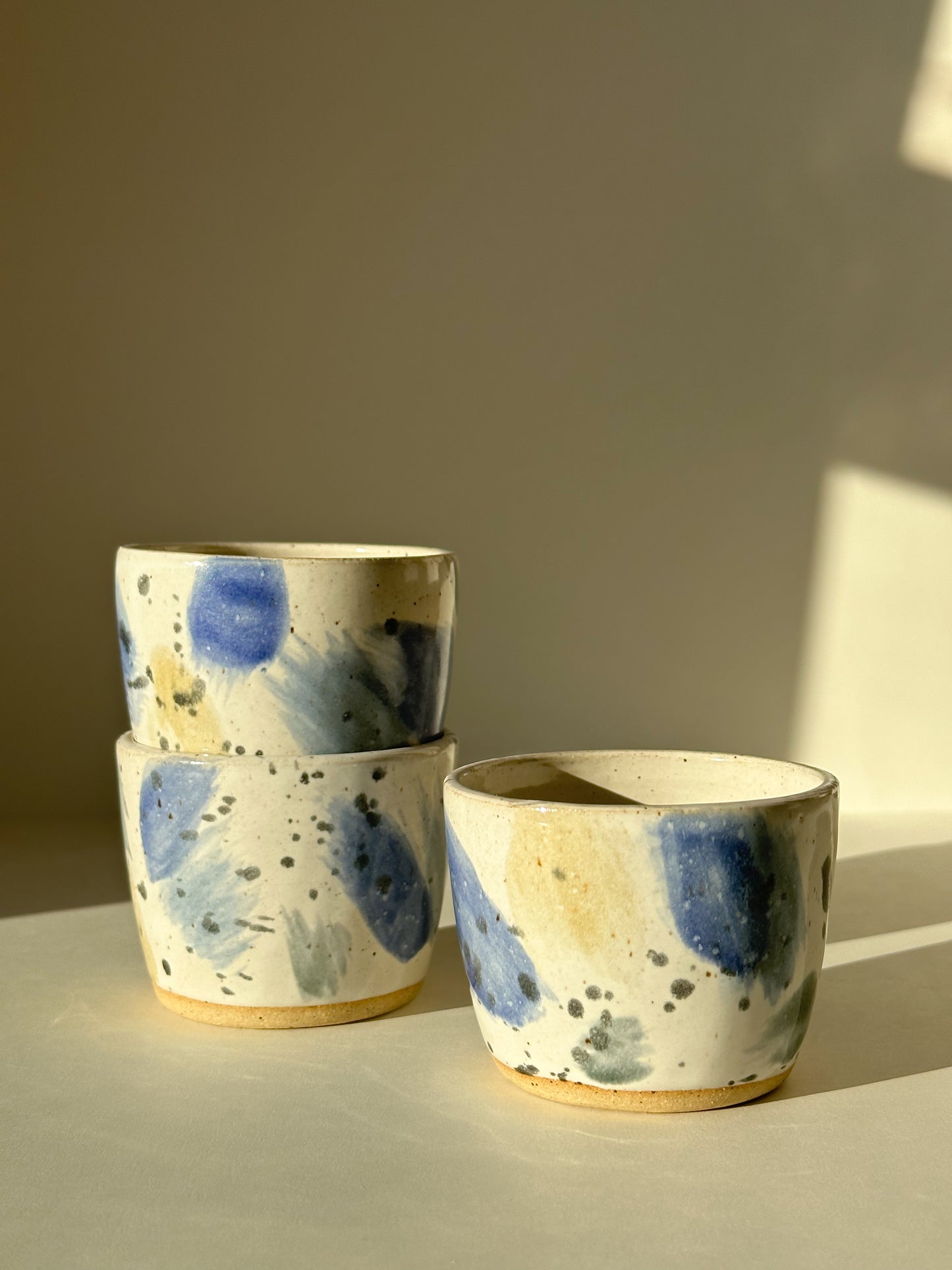 Blue Splatter Cup Set