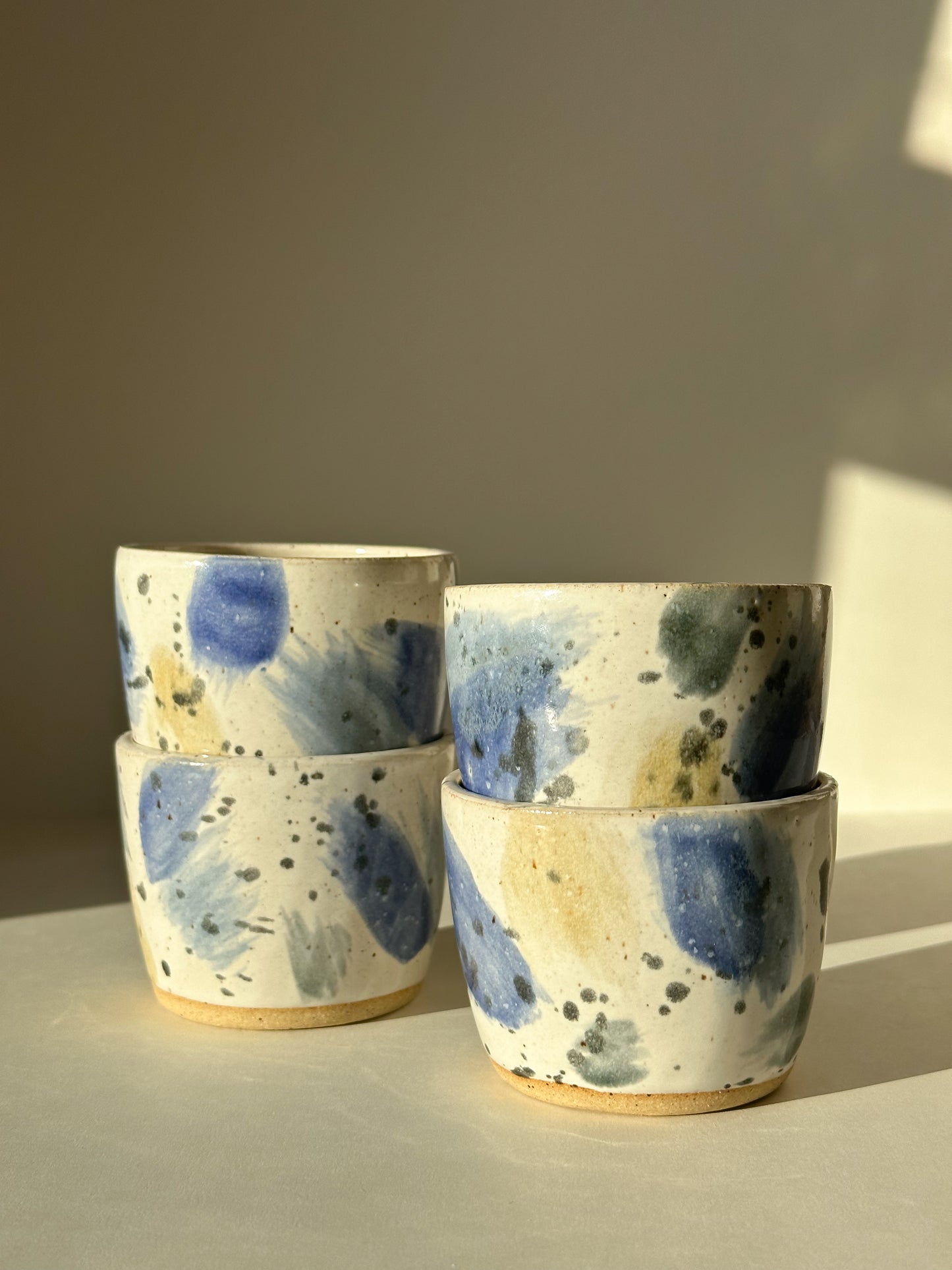 Blue Splatter Cup Set