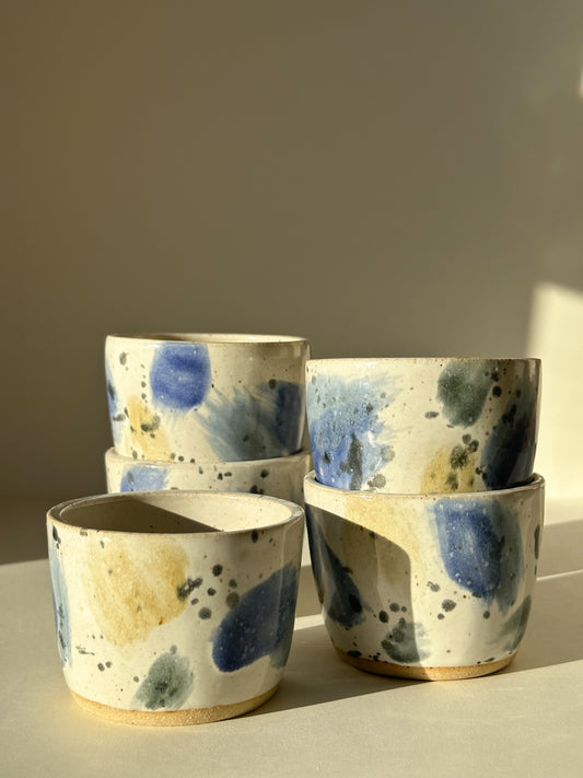 Blue Splatter Cup Set