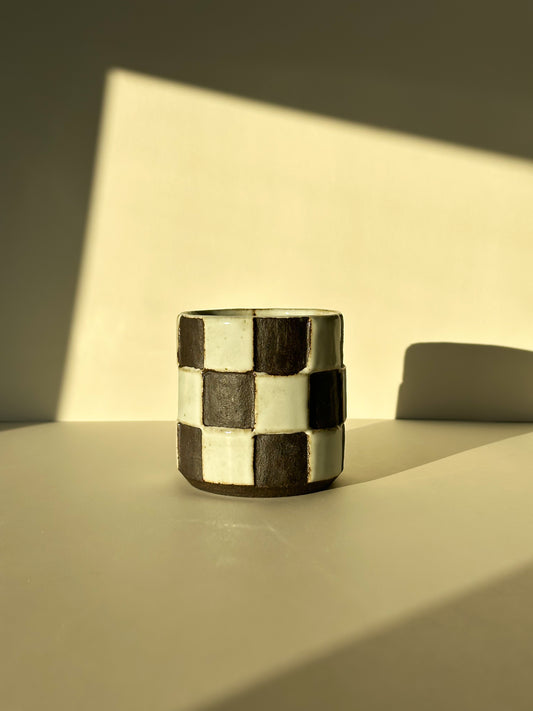 Chocolate Checkered Tumbler #1